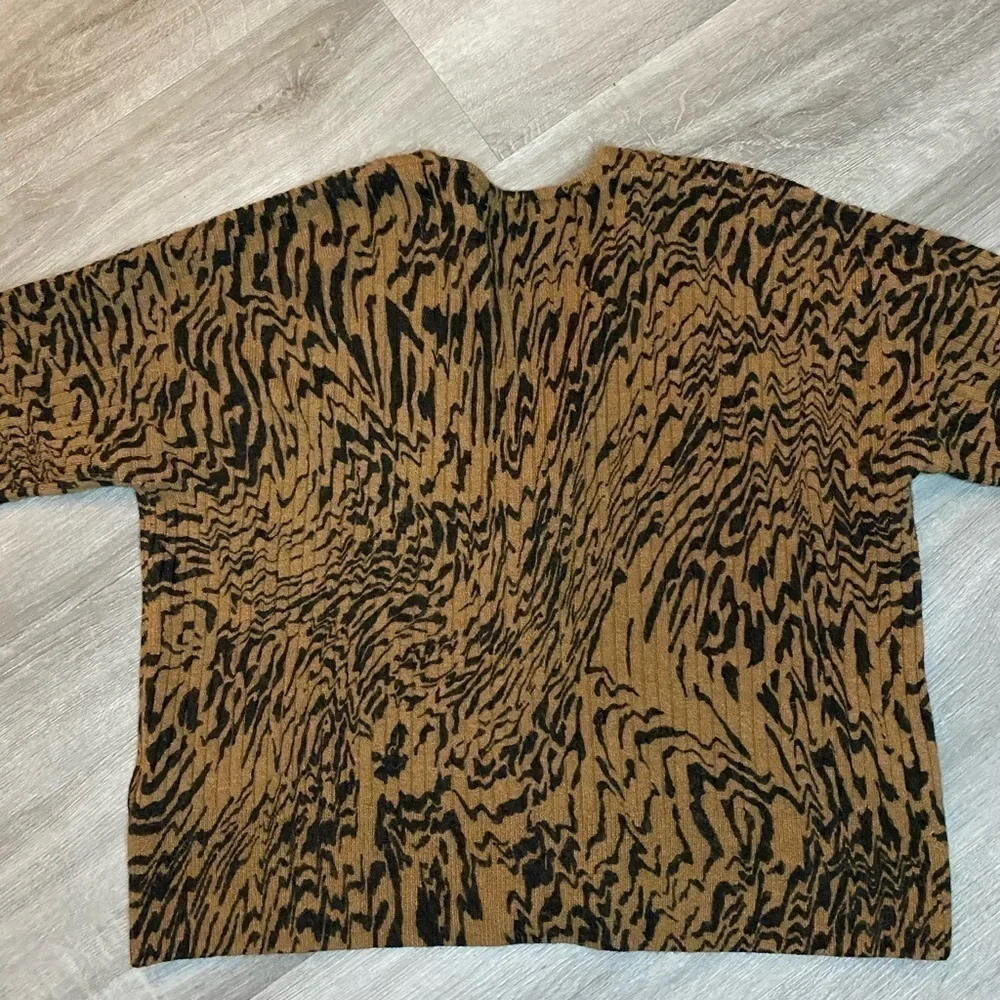 Madewell Tigerized Cameron Ribbed Cardigan Sweater in Coziest Yarn